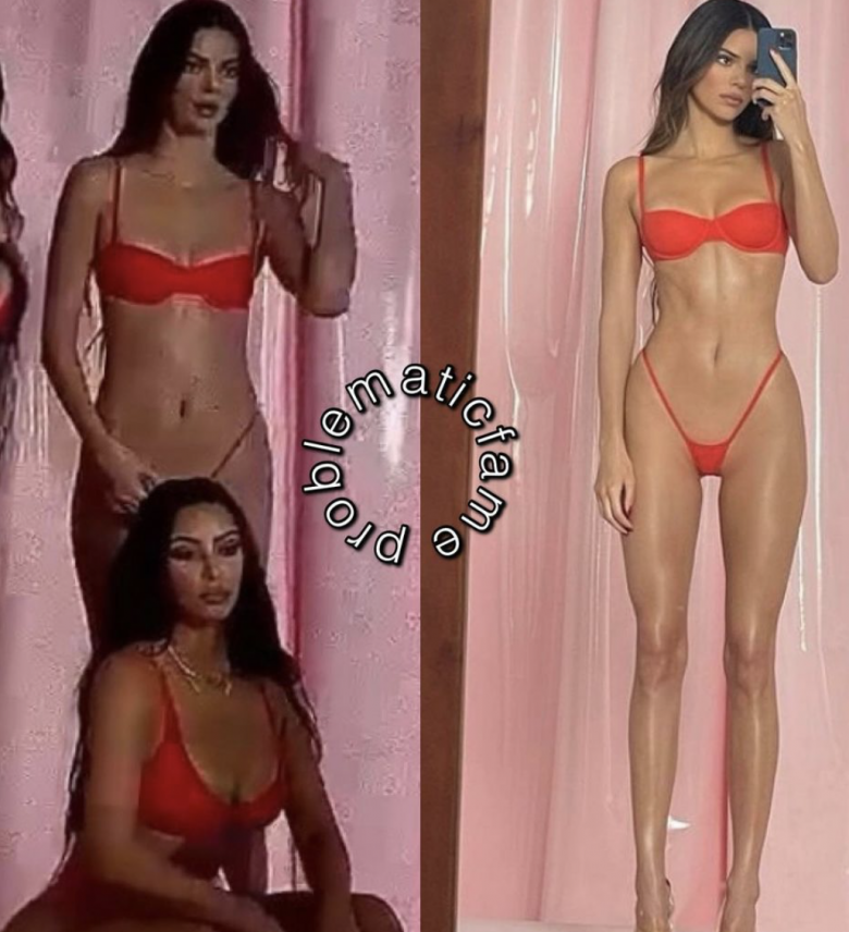 Kendall Jenner pose en bikini, elle est accusée d'avoir photoshopé son...