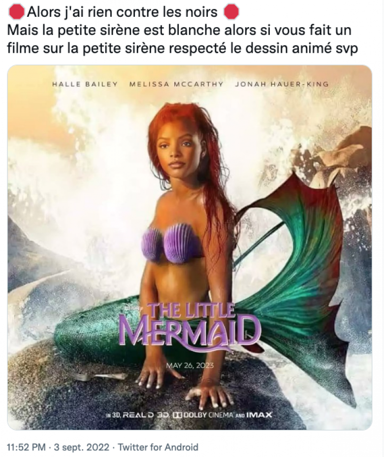 Les internautes s'insurgent une nouvelle fois sur le choix de l'actrice qui  interprète Ariel