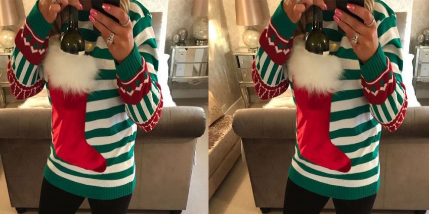Ce pull de Noël va sauver vos fêtes avec sa poche pour bouteille de vin !