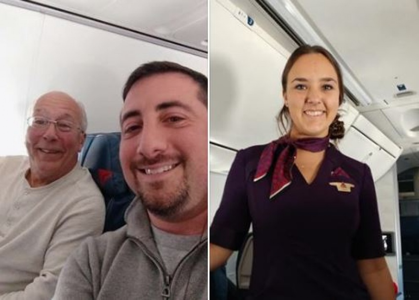 Un papa passe Noël dans un avion avec sa fille hôtesse de l'air qui devait travailler