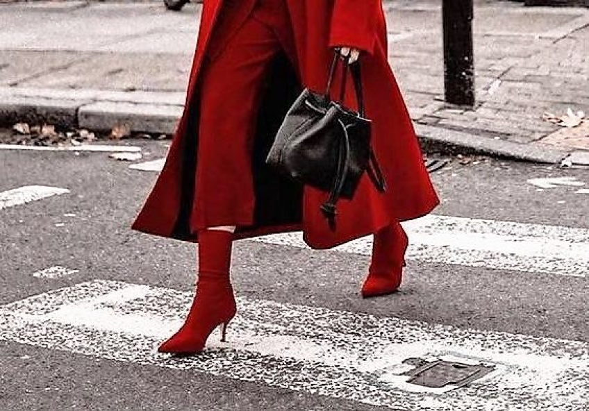 rouge, style, hiver