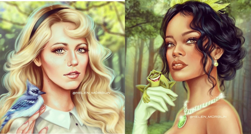Cette illustratrice transforme nos célébrités préférées en princesses Disney