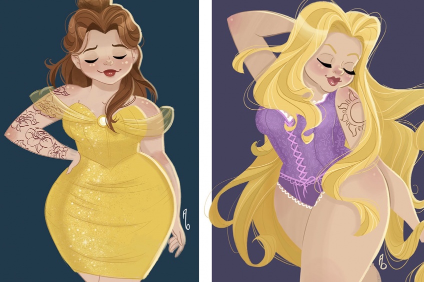 Elle dessine les princesses Disney avec des courbes pour prôner l'inclusivité