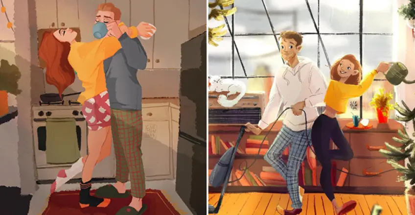 10 dessins qui illustrent parfaitement la douceur du quotidien en couple