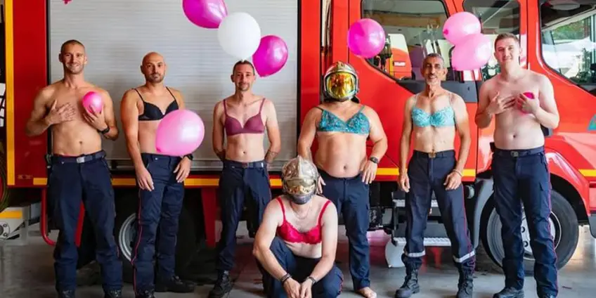 Octobre Rose : des pompiers en soutien-gorge pour passer un message de prévention !
