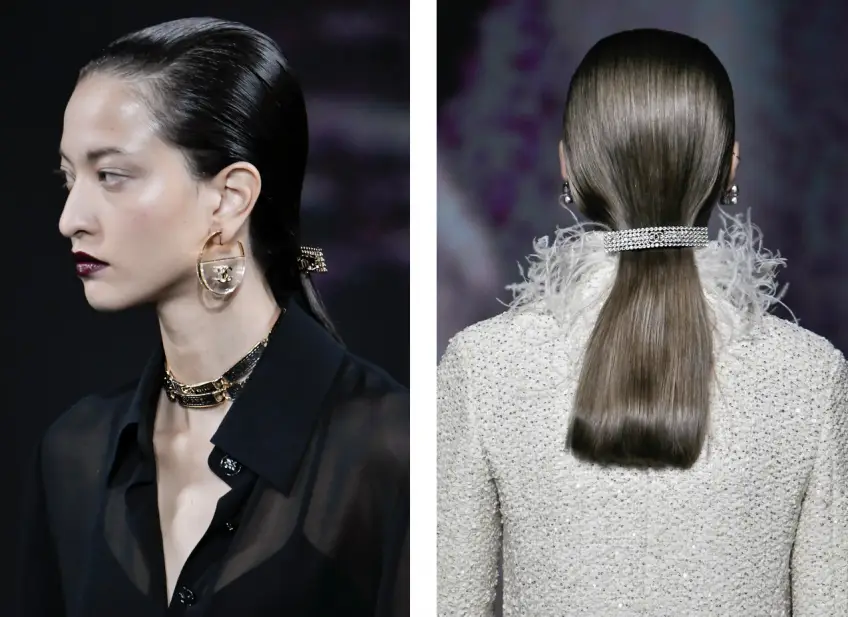 La queue de cheval basse avec barrette : la coiffure tendance de cet automne signée Chanel