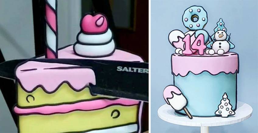 Découvrez les étonnants gâteaux effet 2D de la patissière Amy Bicknell