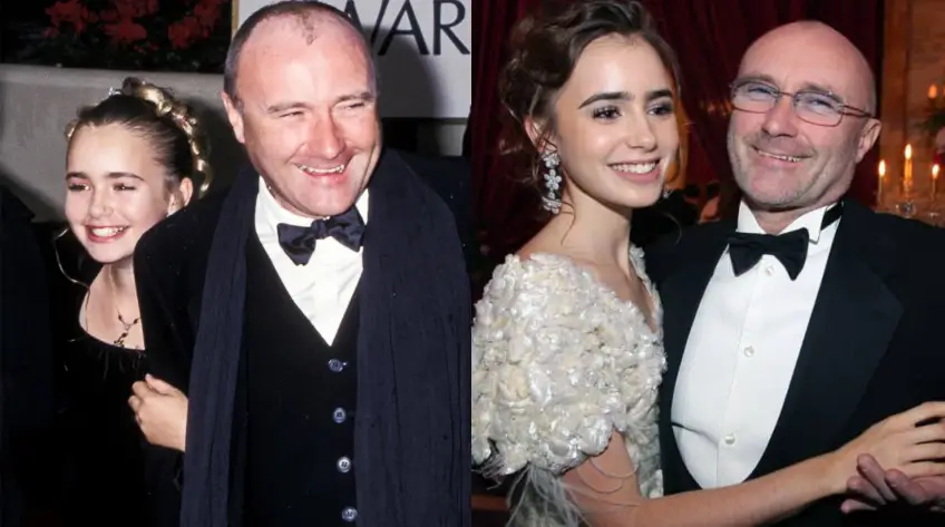 Lily collins copie les looks de son papa Phil Collins, pour son 72ème anniversaire !