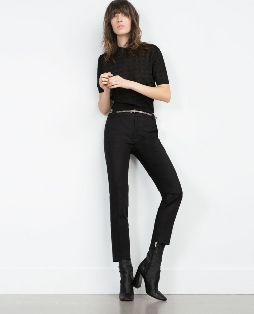 Zara pantalon noir droit coupe courte