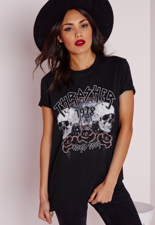 Miss Guided t shirt rock n roll vintage
