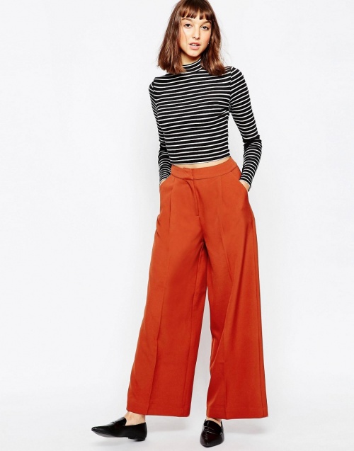 Minimum pantalon large fluide orange