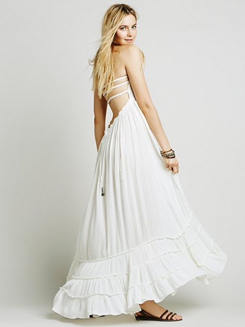 Free People robe longue blanche 