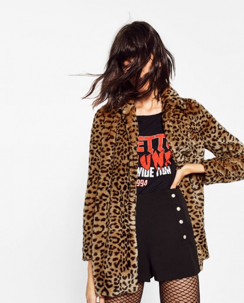 Zara - Manteau léopard mi long
