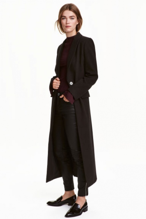 H&M manteau long noir
