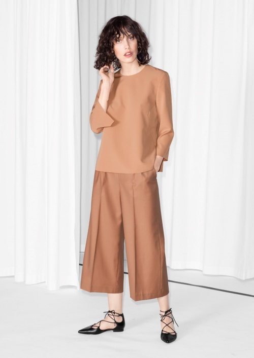 & Other Stories jupe culotte nude