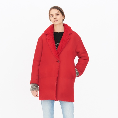 Sandro - shearling rouge