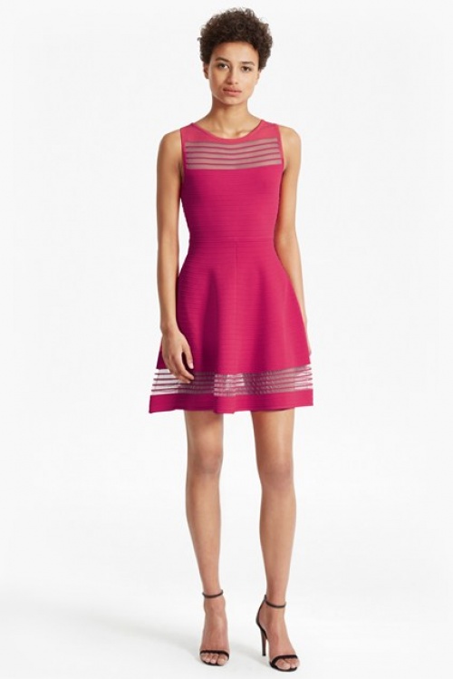 TOBEY CREPE KNIT FLARED DRESS