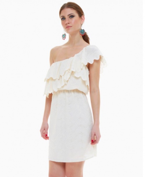 robe blanche asymétrique