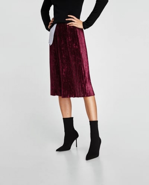 Zara - Jupe plissée en velours