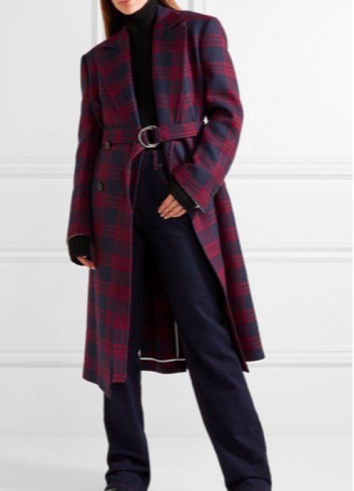 Calvin Klein - Manteau oversize à double boutonnage en laine à carreaux