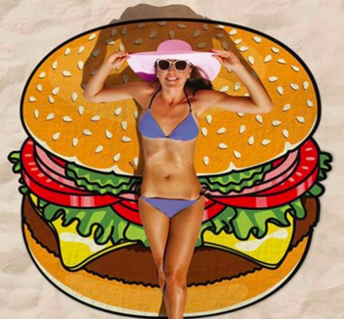 Baffect - Serviette de plage format burger 