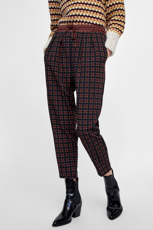 Zara - Pantalon imprimé géométrique