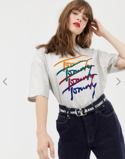 Tommy Jeans - T-shirt avec logo multicolore