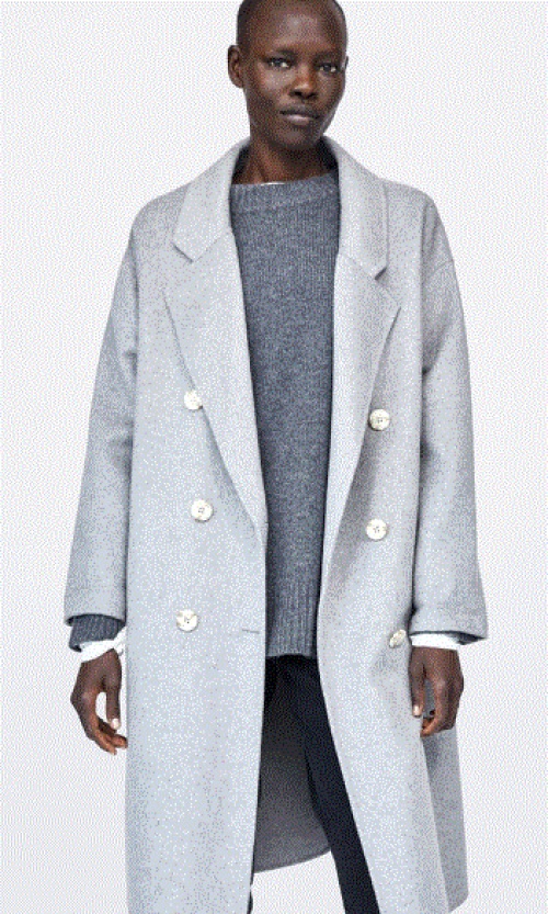 Zara - Manteau à boutonnage croisé