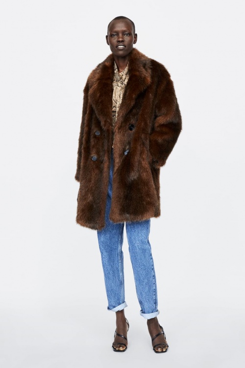 Zara - Manteau effet fourrure