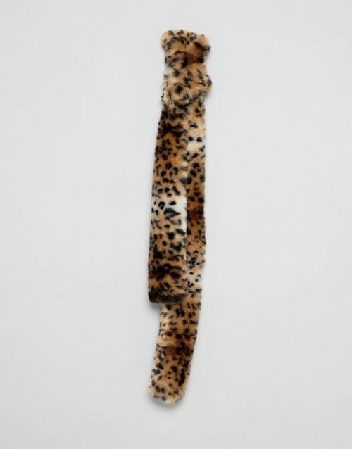 My Accessories - Écharpe en fausse fourrure à imprimé léopard