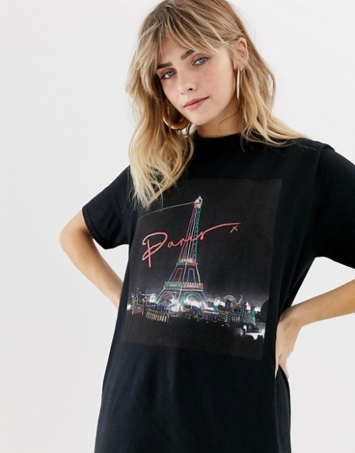 Reclaimed Vintage inspired - T-shirt à imprimé carte postale de Paris