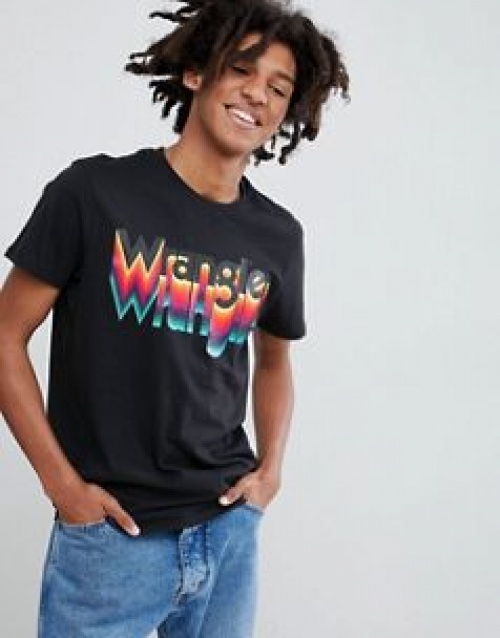Wrangler - T-shirt avec logo arc-en-ciel