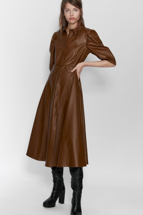 Zara - Robe en simili cuir