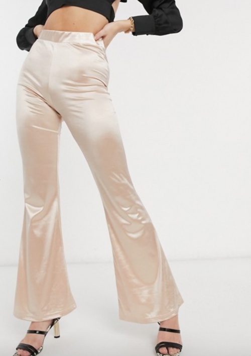 Asos Design - Pantalon évasé en satin