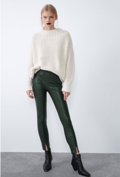 Zara - Pantalon simili cuir 