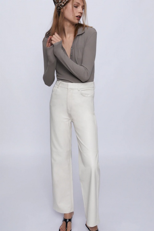 Zara - Pantalon en similicuir