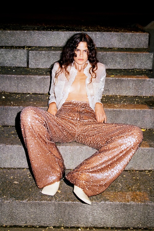 Zara - Pantalon à paillettes