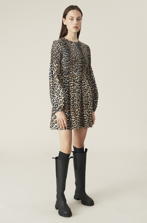 Ganni - Robe imprimée léopard