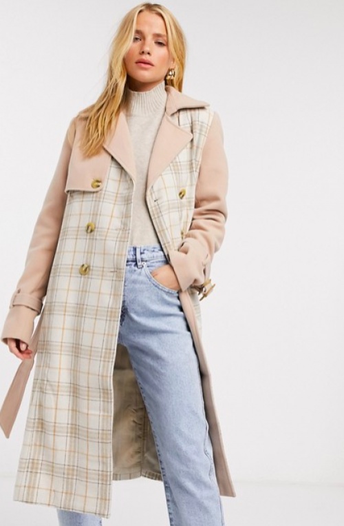 Fashion Union - Trench-coat à carreaux 