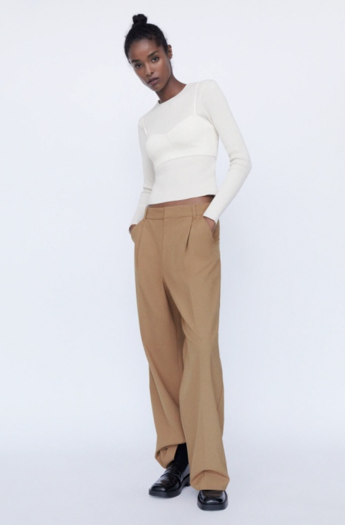 Zara - Pantalon large à plis
