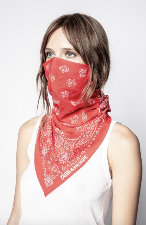 Zadig & Voltaire - Masque foulard imprimé bandana en coton biologique