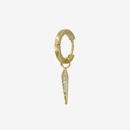 Nébuleuse Bijoux - Boucle d’oreille anneau à pendentif Julianne Blanche