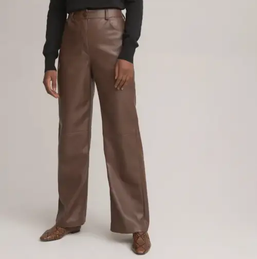 La Redoute Collections sur LaRedoute.com - Pantalon large en simili cuir 