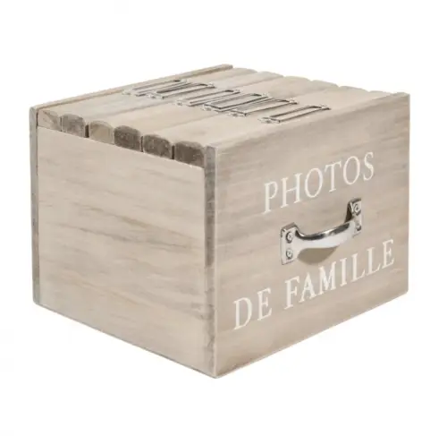 Maison du Monde - Boîte de 6 albums photos 13x17 cm en bois