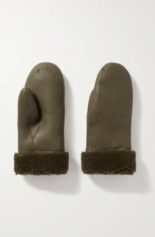Yves Salomon - Moufles en cuire et peau lainée
