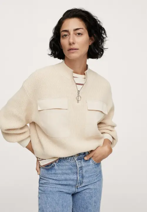 Mango - Pull-over en maille poches