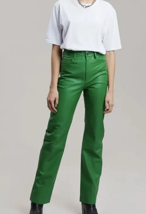 The Frankie Shop - Pantalon en cuir vert