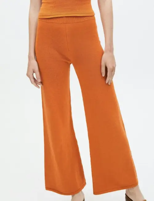 Alohas - Easy Wide Knit Pants Clémentine Orange