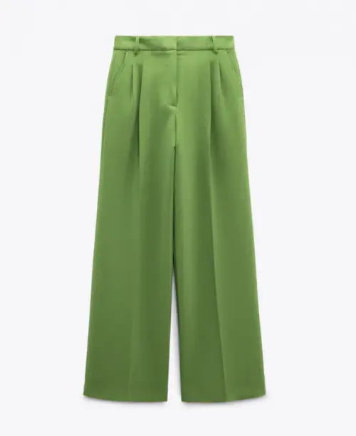 Zara - Pantalon à pince vert 