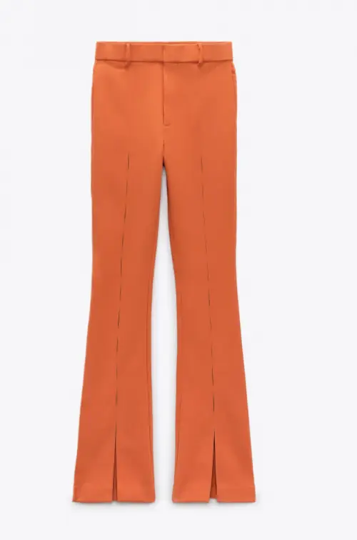  Zara - pantalon à fentes orange 